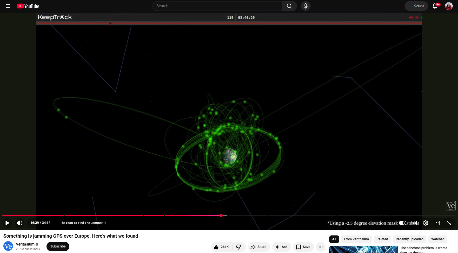 Veritasium investigation into GPS jamming over Europe using KeepTrack