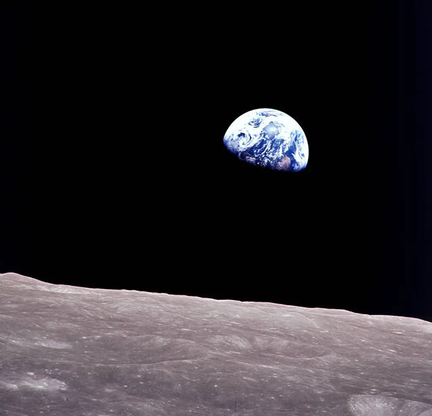 Earthrise, photographed by astronaut Bill Anders from lunar orbit on December 24, 1968 during Apollo 8